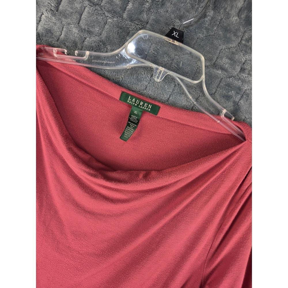 Lauren Ralph Lauren Rose Pink Cowl Neck Long Sleeve Top XL